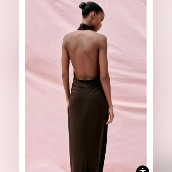 Zara Long Open Back Halter Dress - Picture 2 of 7